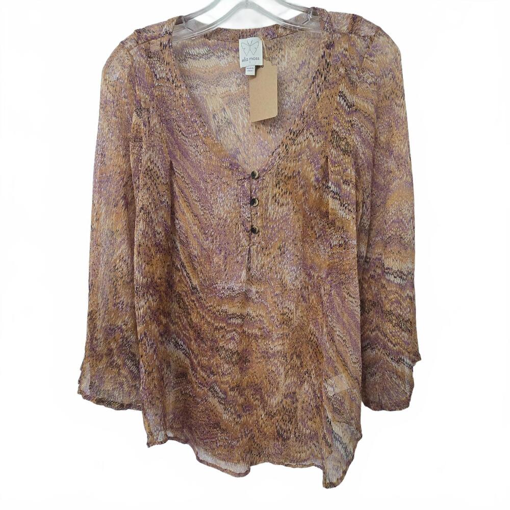 ELLA MOSS - Elegant Silk Blouse, Size Small